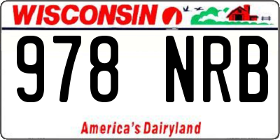 WI license plate 978NRB