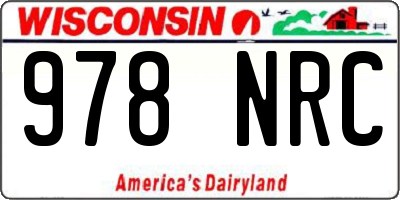 WI license plate 978NRC
