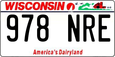 WI license plate 978NRE