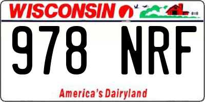 WI license plate 978NRF