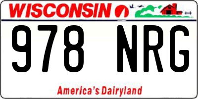 WI license plate 978NRG