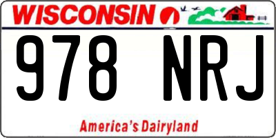 WI license plate 978NRJ