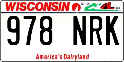 WI license plate 978NRK