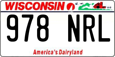 WI license plate 978NRL