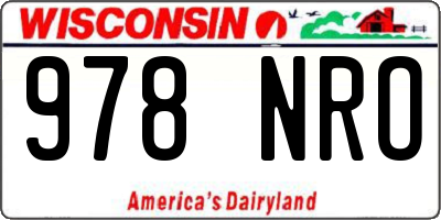 WI license plate 978NRO