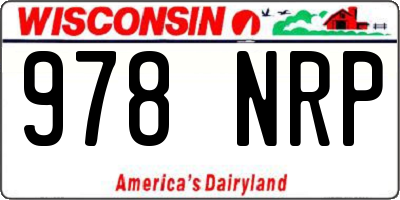 WI license plate 978NRP
