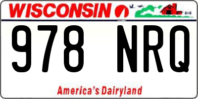 WI license plate 978NRQ