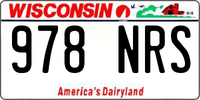 WI license plate 978NRS