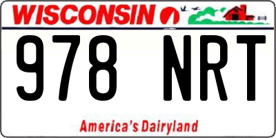 WI license plate 978NRT