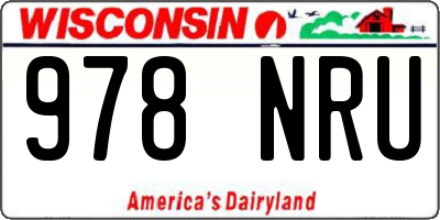 WI license plate 978NRU