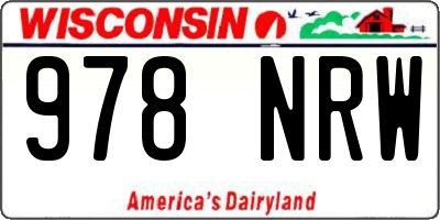 WI license plate 978NRW