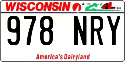 WI license plate 978NRY