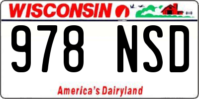 WI license plate 978NSD