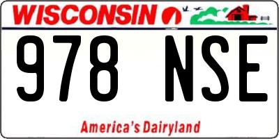 WI license plate 978NSE