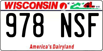 WI license plate 978NSF