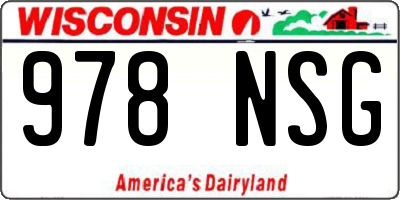 WI license plate 978NSG