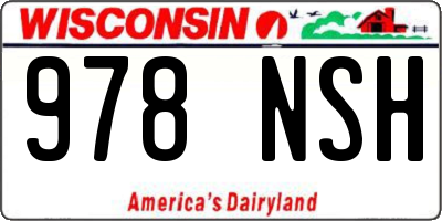 WI license plate 978NSH