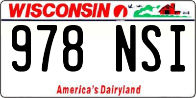 WI license plate 978NSI