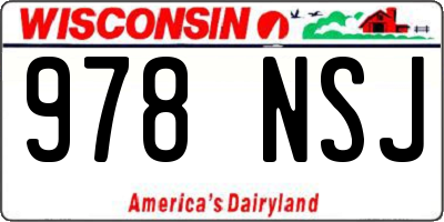 WI license plate 978NSJ
