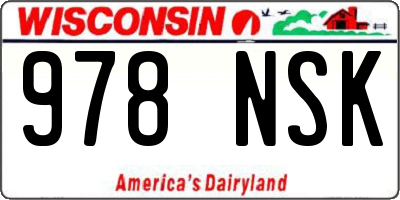 WI license plate 978NSK