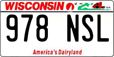 WI license plate 978NSL