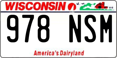 WI license plate 978NSM