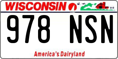 WI license plate 978NSN