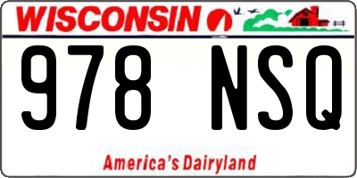WI license plate 978NSQ