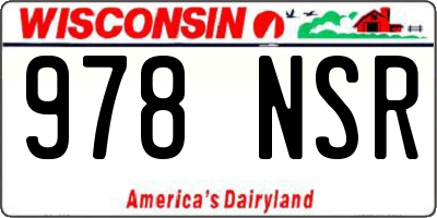 WI license plate 978NSR