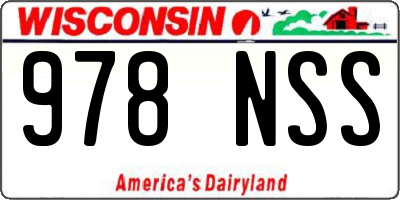 WI license plate 978NSS