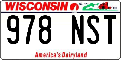 WI license plate 978NST