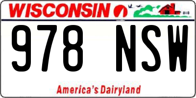 WI license plate 978NSW