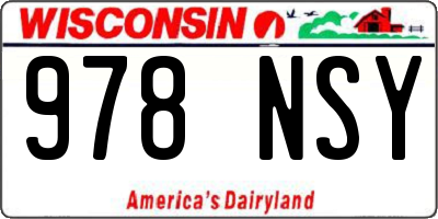WI license plate 978NSY