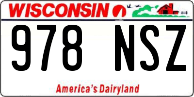WI license plate 978NSZ