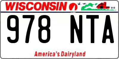 WI license plate 978NTA