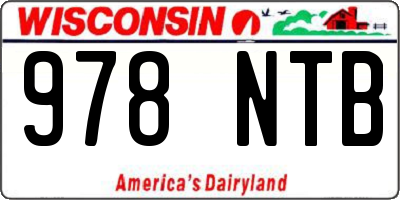 WI license plate 978NTB