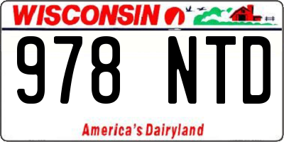 WI license plate 978NTD