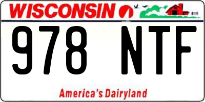 WI license plate 978NTF