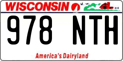 WI license plate 978NTH