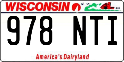 WI license plate 978NTI