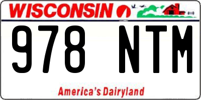 WI license plate 978NTM