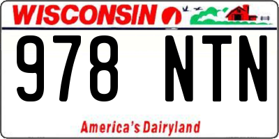 WI license plate 978NTN
