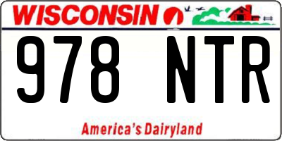 WI license plate 978NTR