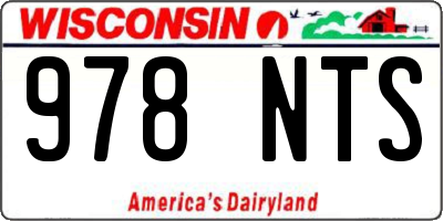 WI license plate 978NTS