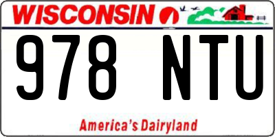 WI license plate 978NTU