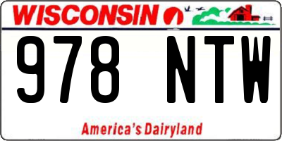 WI license plate 978NTW