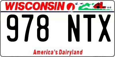 WI license plate 978NTX