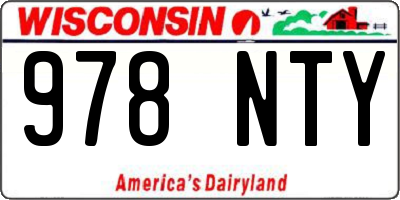 WI license plate 978NTY