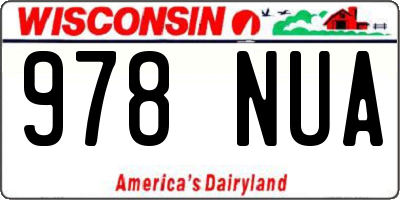 WI license plate 978NUA