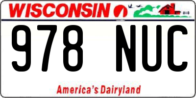 WI license plate 978NUC